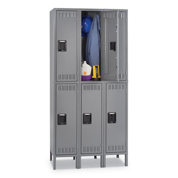 Tennsco Double Tier Locker, Triple Stack, 36w X 18d X 72h, Medium Gray freeshipping - TVN Wholesale